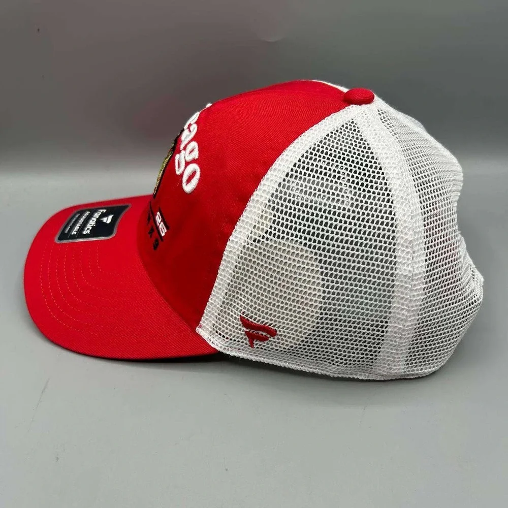 Chicago Blackhawks Trucker Hat Men Red NHL Fanatics Snap Back Cap Cotton New